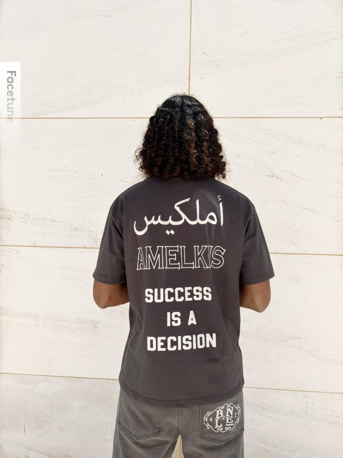 Amelkis " Succes is a decision" Grey tee