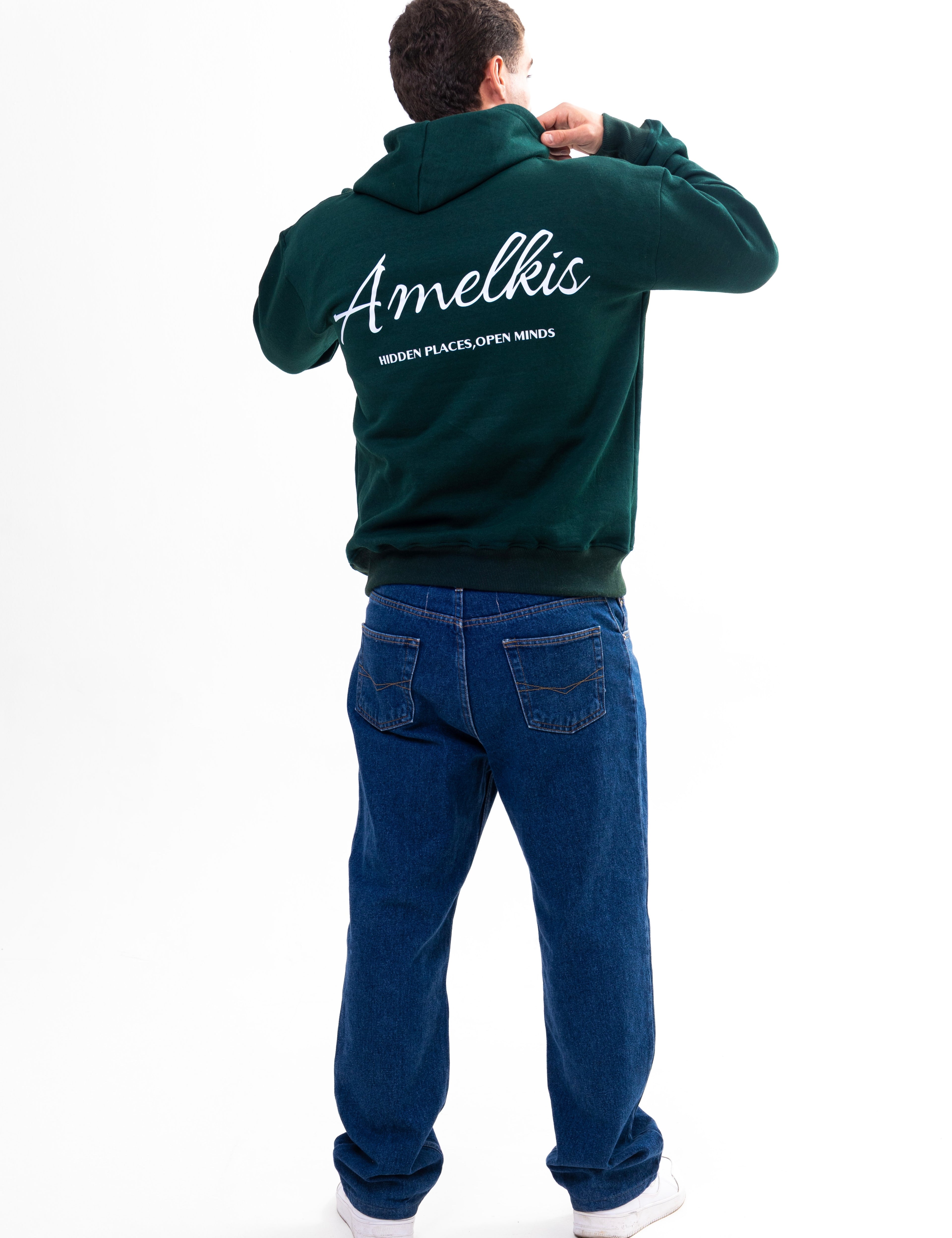 Amelkis basic hoodie in green