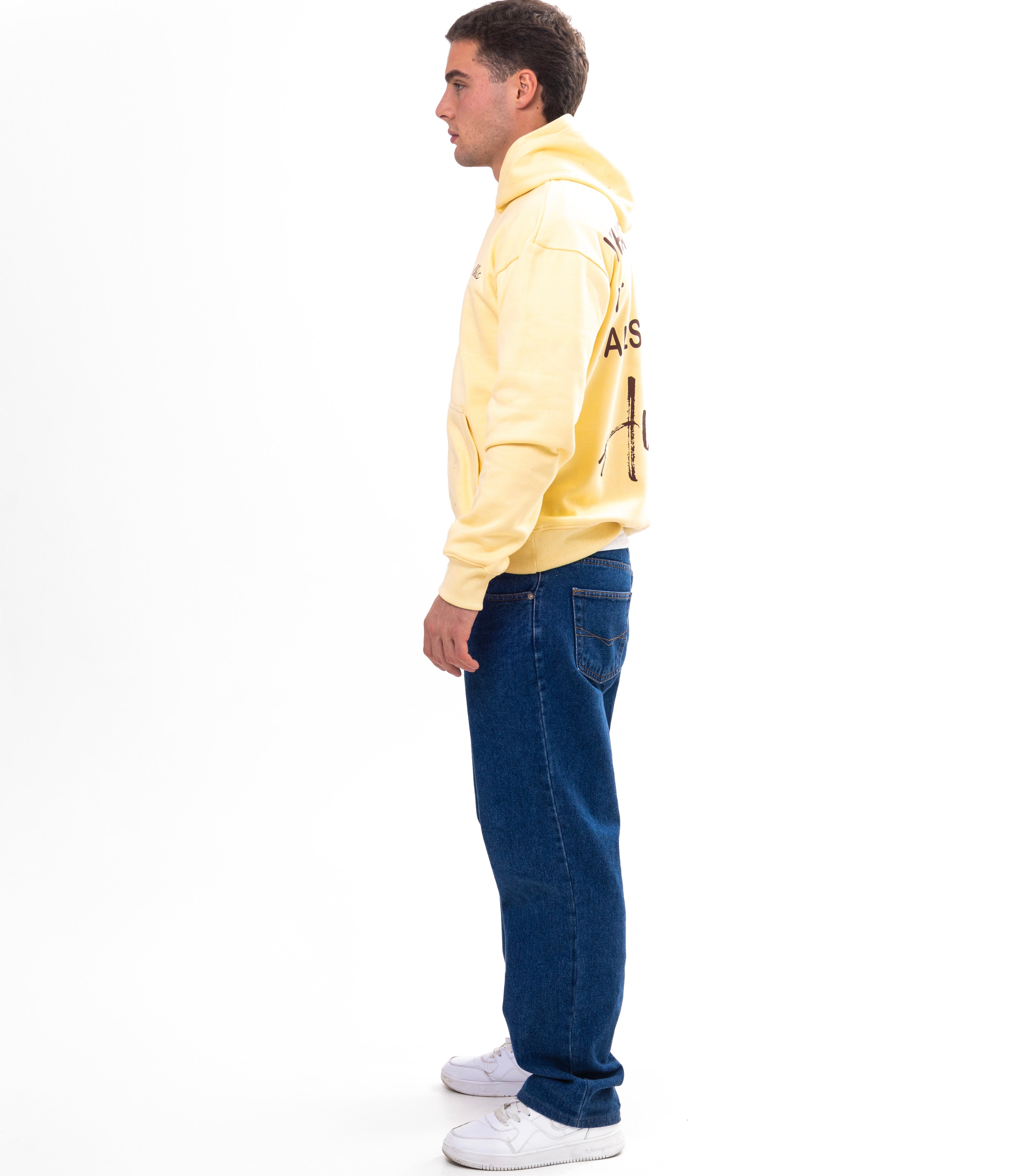 Amelkis HUSTLE hoodie in Cream
