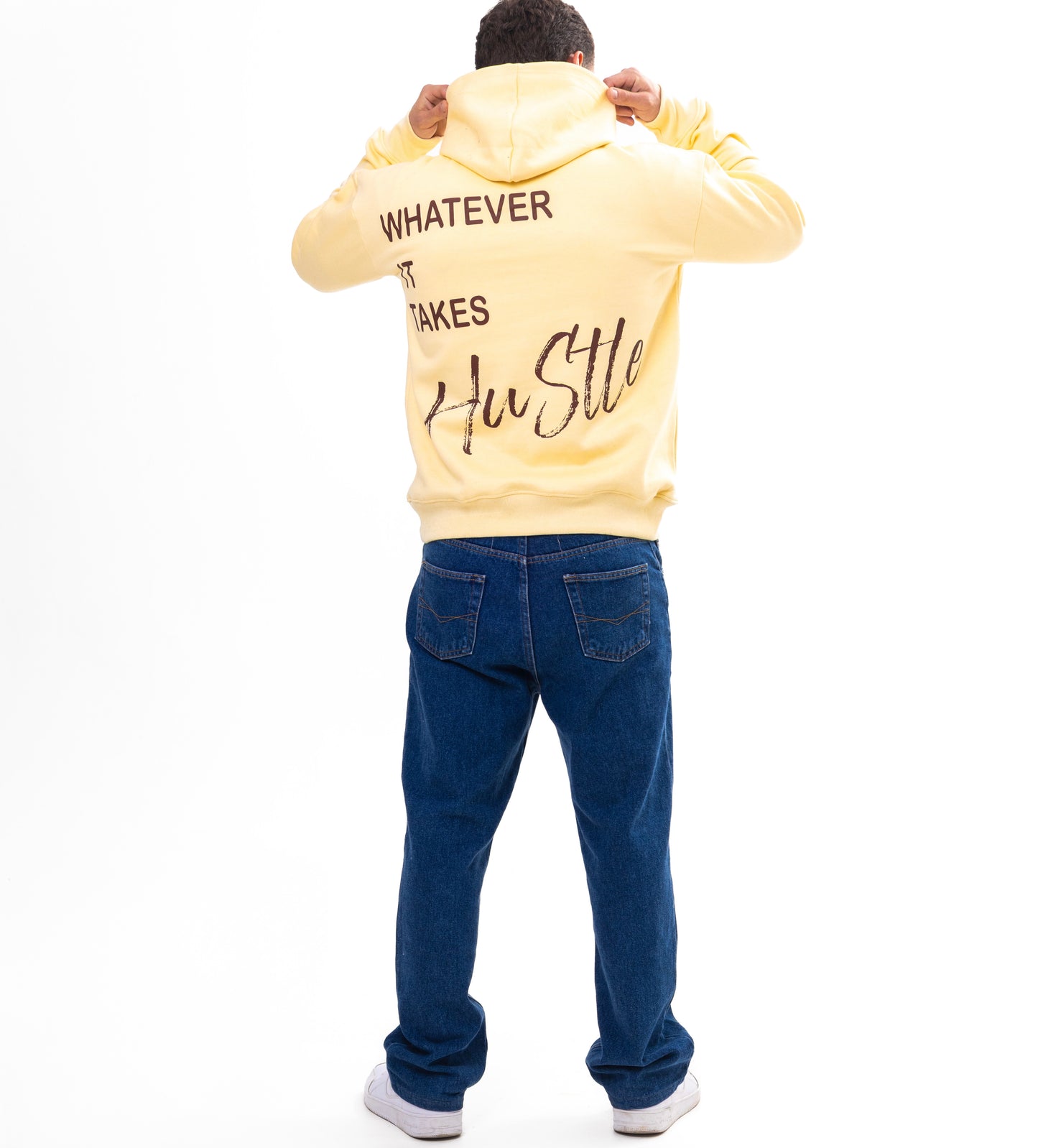 Amelkis HUSTLE hoodie in Cream