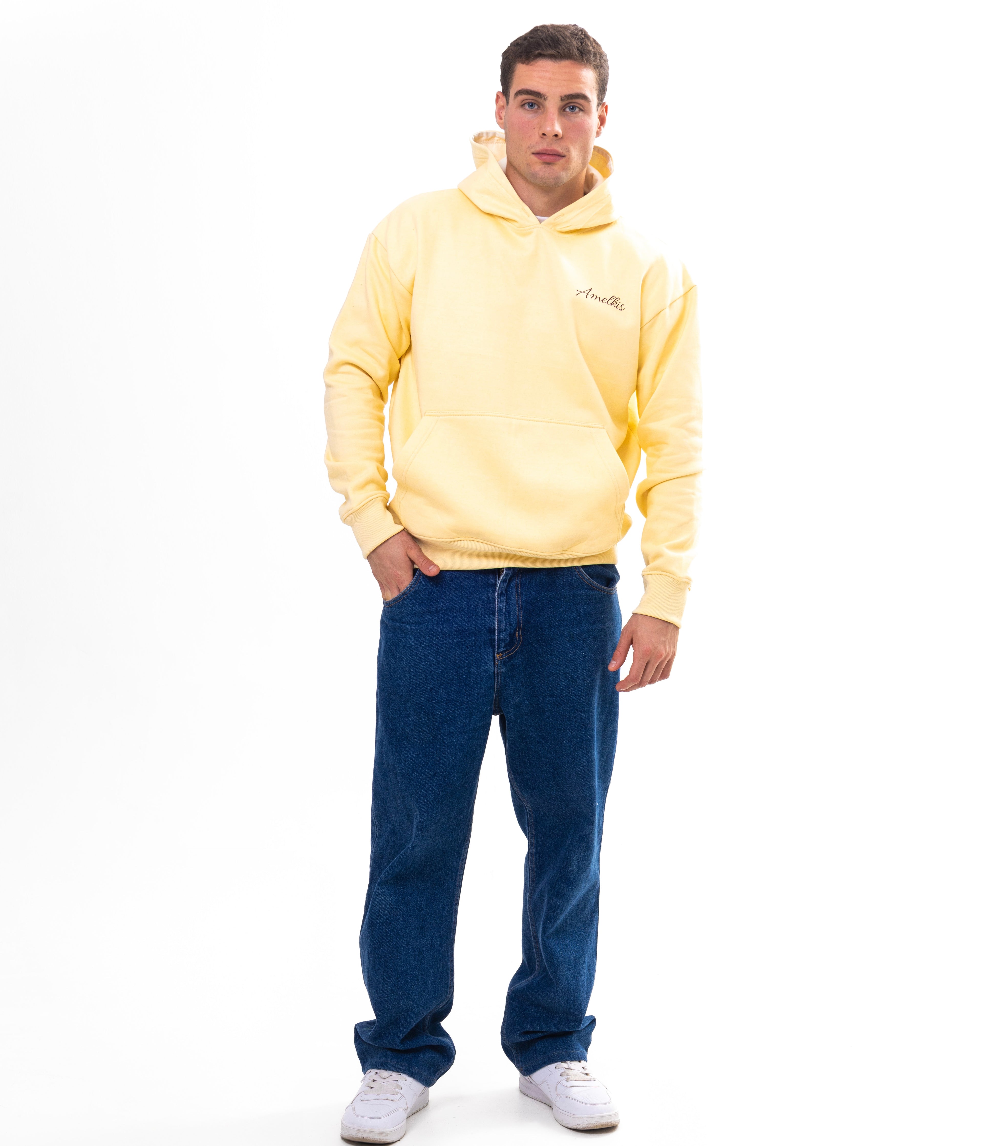 Amelkis HUSTLE hoodie in Cream
