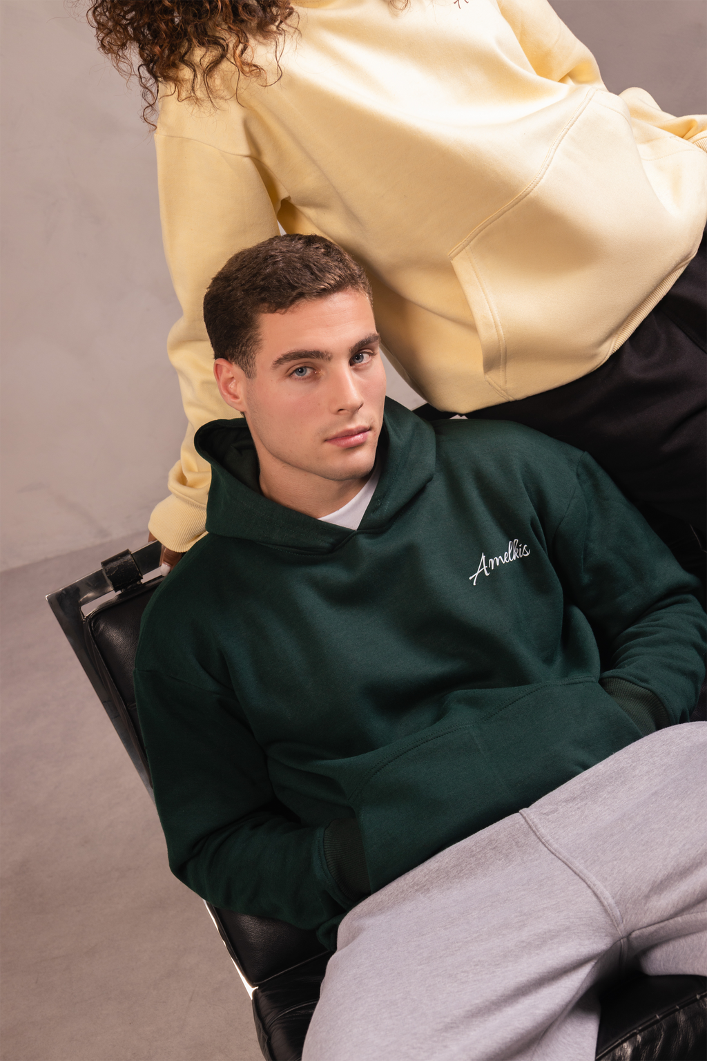 Amelkis basic hoodie in green
