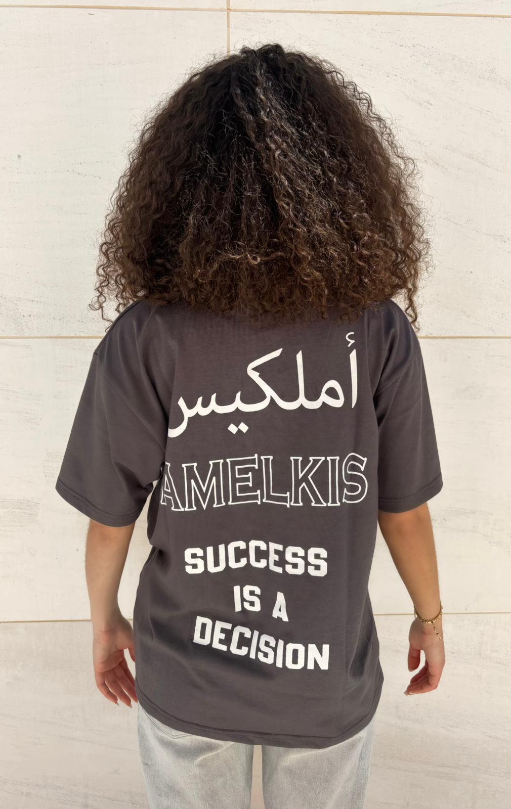Amelkis '' Succes is a decision'' Grey Tee